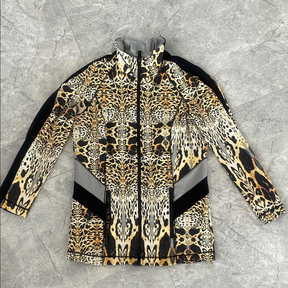 Bebe Brand New Leopard Sports Zipped Jacket/Top